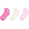 Nike Unisex Adult Everyday Cushioned Training Ankle Socks (3-Pack) | Mens and Womens(Pink/Sail/Pink Foam)