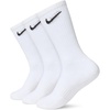 Nike Unisex Adult Everyday Cushioned Training Crew Socks (3-Pack) | Mens and Womens(White/Black)