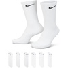 Nike Unisex Adult Everyday Cushioned Training Crew Socks (6-Pack) | Mens and Womens(White/Black)