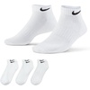 Nike Unisex Adult Everyday Cushioned Training Low Socks (3-Pack) | Mens and Womens(White/Black)