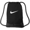 Nike Unisex Adult Gameday Brasilia X Drawstring Bag Backpack (18L) | Mens and Womens(Black/Black/White)