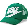 Nike Unisex Big Kids’ Rise Structured Trucker Cap Hat | Boys and Girls(Malachite/Malachite/White)