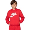 Nike Unisex Big Kids’ Sportswear Club Fleece Hoodie – Boys and Girls Sweatshirt(University Red/White)