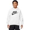 Nike Unisex Big Kids’ Sportswear Club Fleece Hoodie – Boys and Girls Sweatshirt(White/Black)