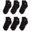 Nike Unisex Kids’ Everyday Cushioned Ankle Socks (6-Pack) | Boys and Girls(Black/White)