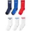 Nike Unisex Kids’ Everyday Cushioned Crew Socks (6-Pack) | Boys and Girls(White/Game Royal/Midnight Navy/Team Red/Light Crimson)