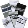Nike Unisex Kids’ Everyday Cushioned Crew Socks (6-Pack) | Boys and Girls(White/Light Smoke Grey/Smoke Grey/Black)