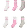 Nike Unisex Kids’ Everyday Cushioned Crew Socks (6-Pack) | Boys and Girls(White/Pink/Grey)