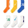 Nike Unisex Kids’ Everyday Cushioned Crew Socks (6-Pack) | Boys and Girls(White/Yellow/Blue/Multicolor)