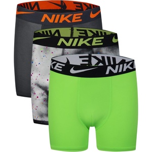 Nike Boys’ Dri-FIT Essentials Micro Multi-Pack Boxer Briefs(Black/Green)