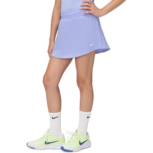 Nike Girls’ One Dri-FIT High-Waisted Skort – Skirt Shorts(Light Thistle/White)