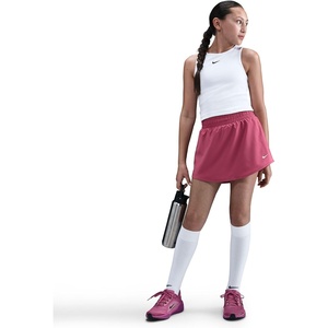 Nike Girls’ One Dri-FIT High-Waisted Skort – Skirt Shorts(Sweet Beet/White)