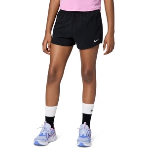 Nike Girls’ One Dri-FIT High-Waisted Woven Training Shorts(Black/White)
