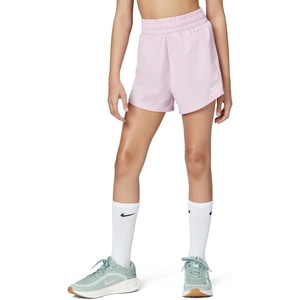 Nike Girls’ One Dri-FIT High-Waisted Woven Training Shorts(Med Soft Pink/White)
