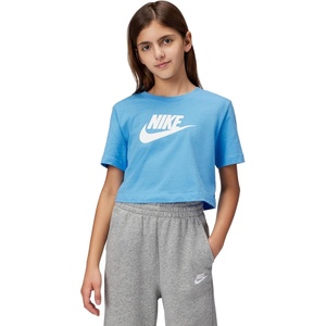 Nike Girls’ Sportswear Cropped T-Shirt (Large Swoosh Logo)(University Blue)