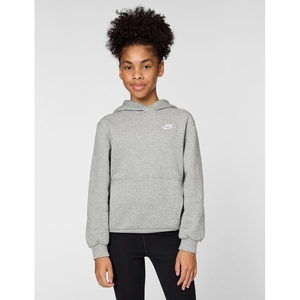 Nike Kids’ Sportswear Club Fleece Pullover Hoodie(Dark Grey Heather/White)
