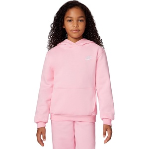 Nike Kids’ Sportswear Club Fleece Pullover Hoodie(Medium Soft Pink/White)