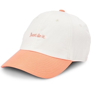 Nike Unisex Adult Club Unstructured Just Do It Cap Hat | Mens and Womens(Sail/Orange Frost/Orange Frost)