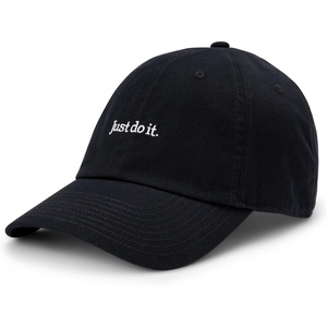 Nike Unisex Adult Club Unstructured Just Do It Cap Hat | Mens and Womens(White/Black)