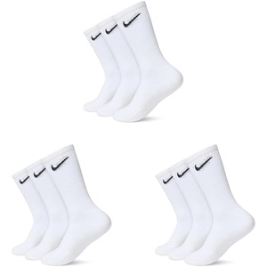 Nike Unisex Adult Everyday Cushioned Training Crew Socks (3-Pack) | Mens and Womens(לבן/שחור)