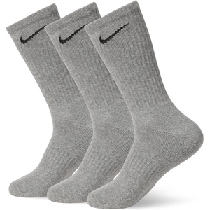 Nike Unisex Adult Everyday Cushioned Training Crew Socks (3-Pack) | Mens and Womens(Carbon Heather/Black)