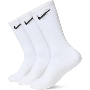 Nike Unisex Adult Everyday Cushioned Training Crew Socks (3-Pack) | Mens and Womens(White/Black)