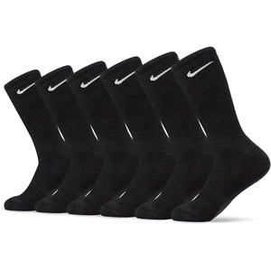Nike Unisex Adult Everyday Cushioned Training Crew Socks (6-Pack) | Mens and Womens(Black/White)