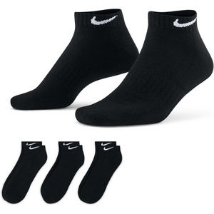 Nike Unisex Adult Everyday Cushioned Training Low Socks (3-Pack) | Mens and Womens(Black/White)