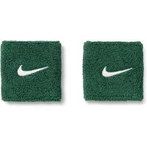 Nike Unisex Adult Swoosh Classic Wristband 2 Pack(Gorge green/white)