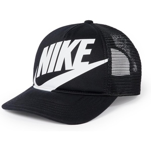 Nike Unisex Big Kids’ Rise Structured Trucker Cap Hat | Boys and Girls(Black/Black/White)
