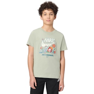 Nike Unisex Big Kids’ Sportswear Club Boxy Rest T-Shirt – Boys and Girls(Spruce Fog)
