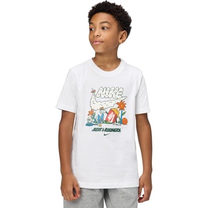 Nike Unisex Big Kids’ Sportswear Club Boxy Rest T-Shirt – Boys and Girls(White)