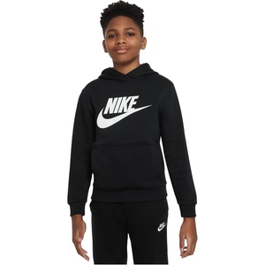 Nike Unisex Big Kids’ Sportswear Club Fleece Hoodie – Boys and Girls Sweatshirt(Black/White)