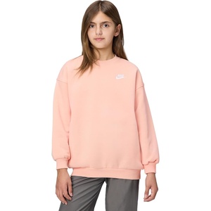 Nike Unisex Big Kids’ Sportswear Club Fleece Oversized Sweatshirt – Boys and Girls(Arctic Orange/Arctic Orange/White)