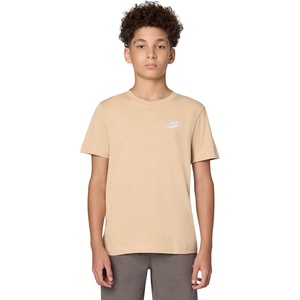 Nike Unisex Big Kids’ Sportswear Club T-Shirt – Boys and Girls(Linen)
