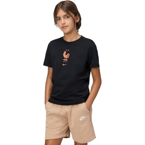 Nike Unisex Big Kids’ Sportswear Club World Cup T-Shirt – Boys and Girls((France) Black)