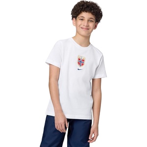 Nike Unisex Big Kids’ Sportswear Club World Cup T-Shirt – Boys and Girls((Norway ) White)