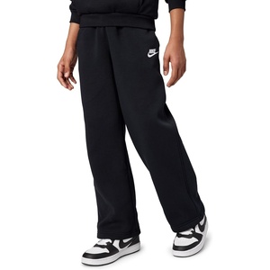 Nike Unisex Big Kids’ Sportswear Loose Open-Hem Pants – Boys and Girls(Black/White)