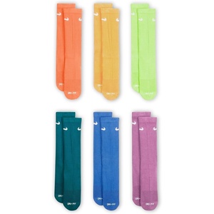 Nike Unisex Kids’ Everyday Cushioned Crew Socks (6-Pack) | Boys and Girls(Orange Frost/Topaz Gold/Barely Volt/Bright Spruce/Pacific Blue/Light Magenta)