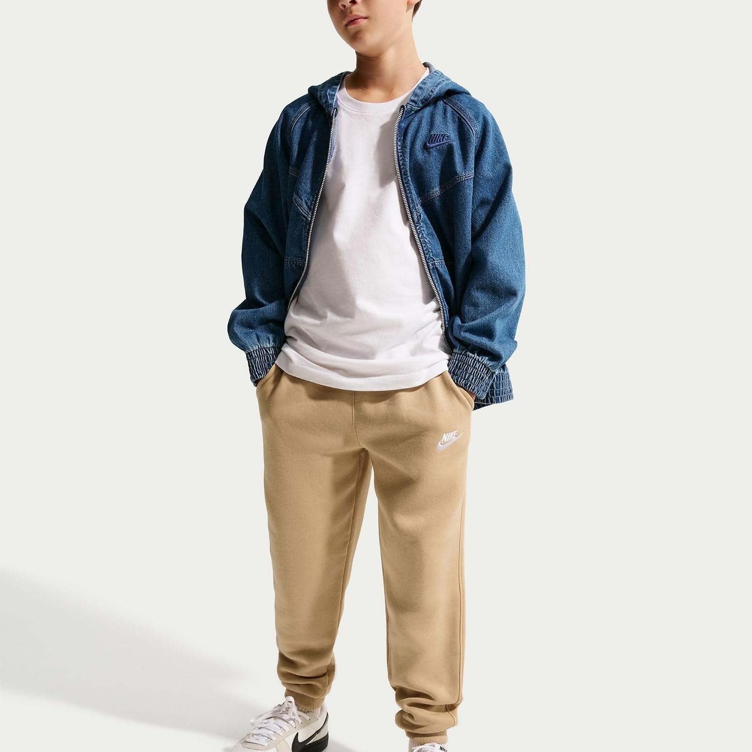 image:imageNike Kids Sportswear Club Fleece JoggersLinenWhite