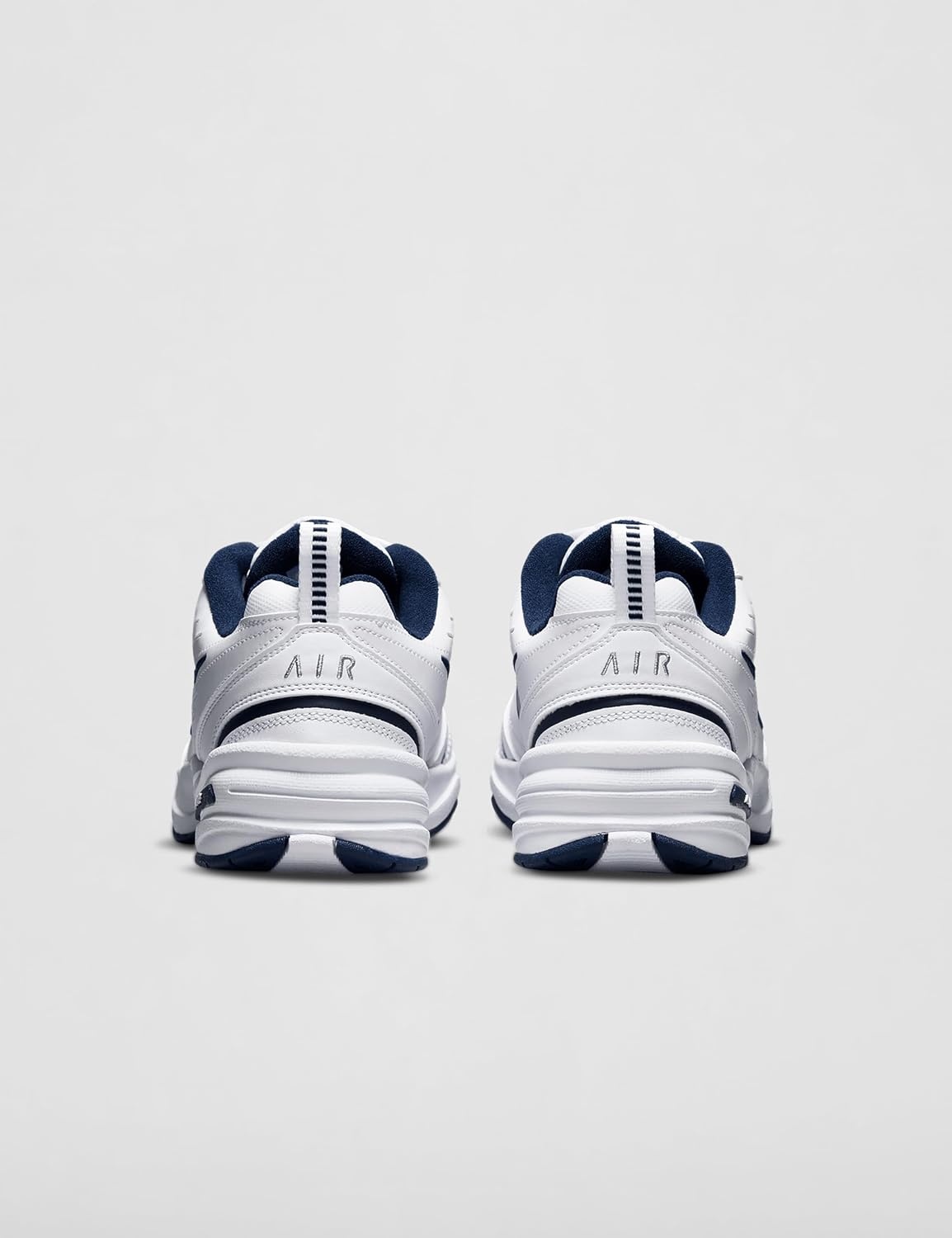 image:imageNike Mens Air Monarch IV TrainingWorkout Shoes CrossTraining ShoesWhiteMetallic SilverMidnight Navy