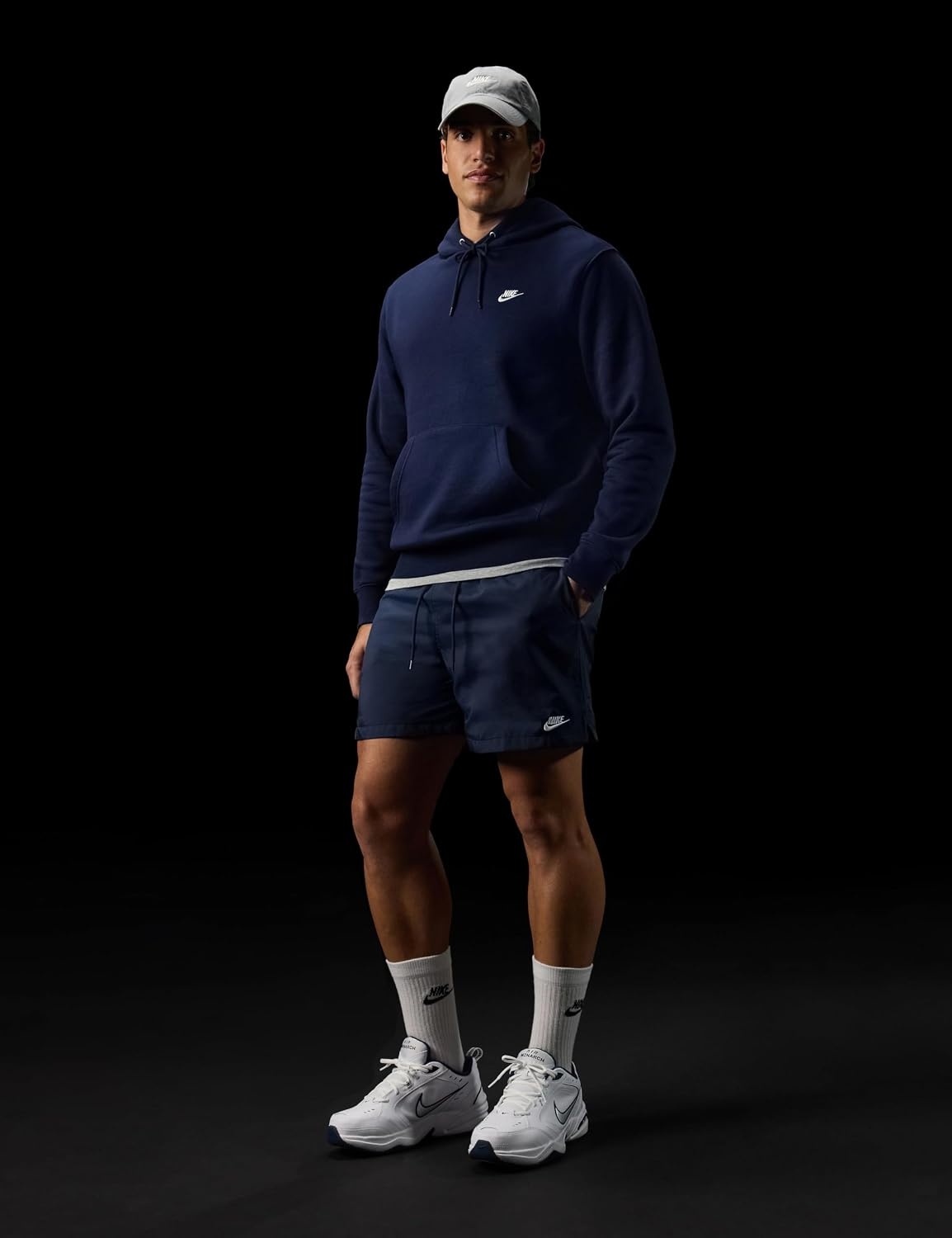 image:imageNike Mens Air Monarch IV TrainingWorkout Shoes CrossTraining ShoesWhiteMetallic SilverMidnight Navy