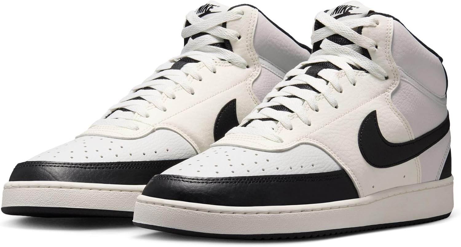 image:imageNike Mens Court Vision Mid Next Nature Shoes Casual ShoesOff WhiteBlacksail