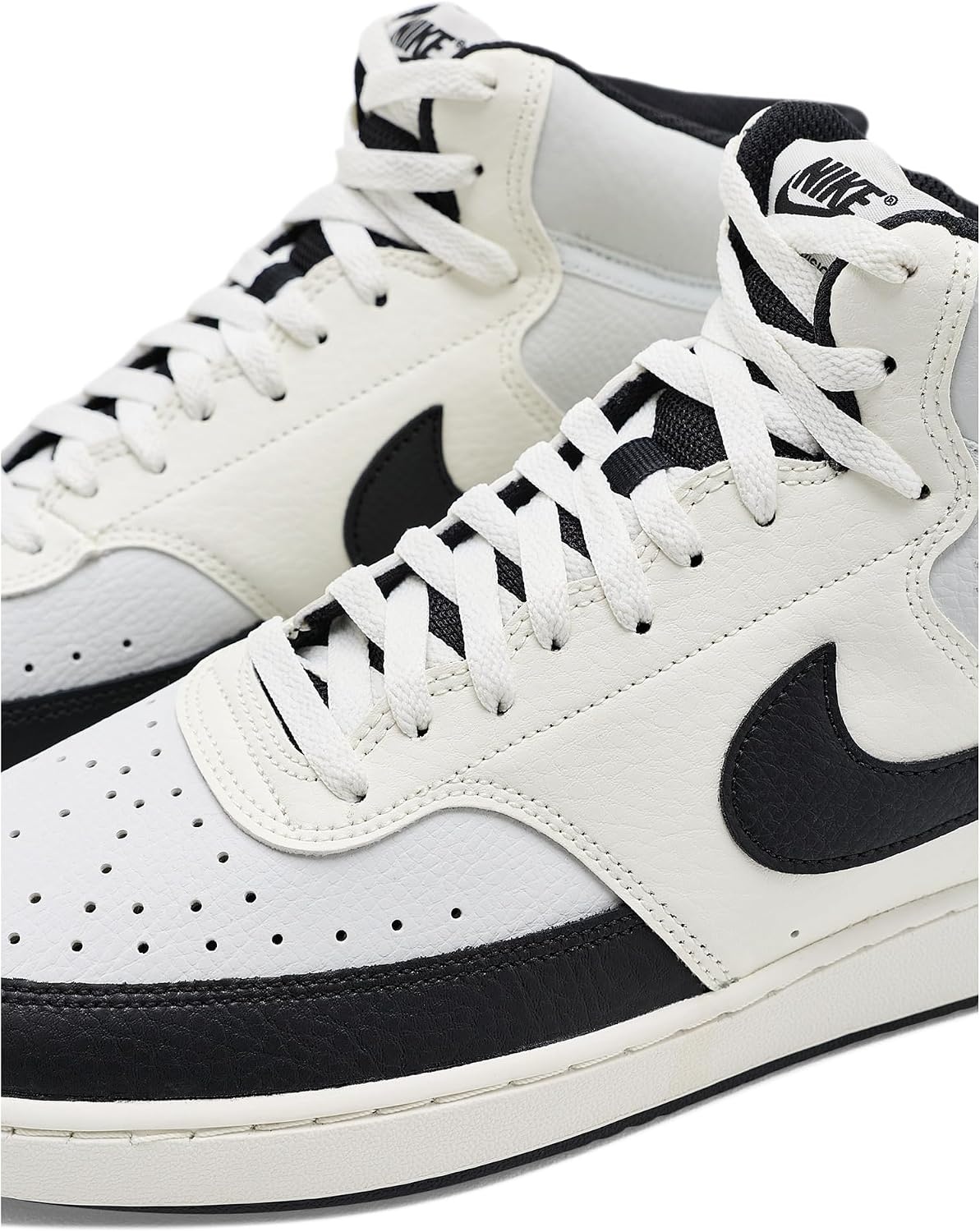 image:imageNike Mens Court Vision Mid Next Nature Shoes Casual ShoesOff WhiteBlacksail