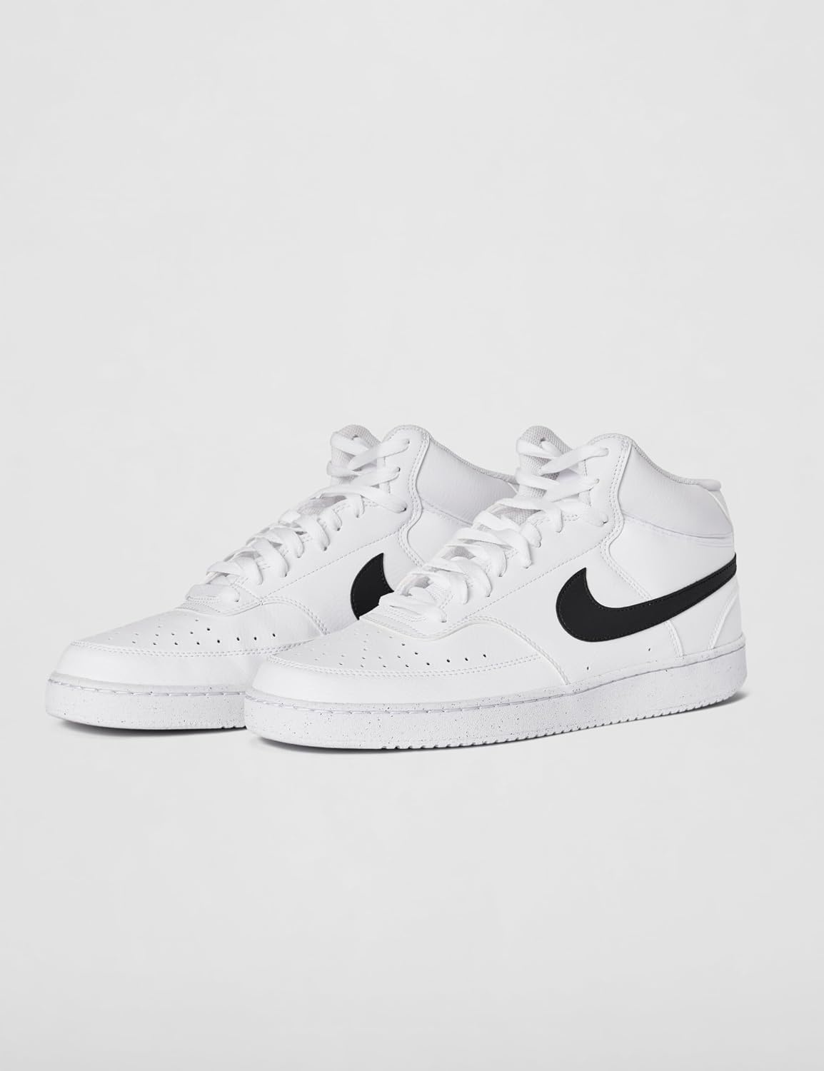 image:imageNike Mens Court Vision Mid Next Nature Shoes Casual ShoesWhiteBlackWhite