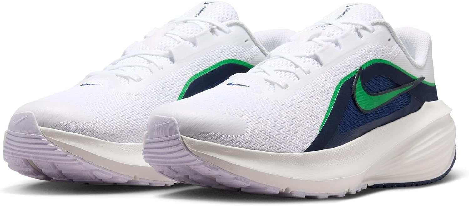 image:imageNike Mens Downshifter 14 Road Running ShoesWhiteGreen Sparkmidnight Navy