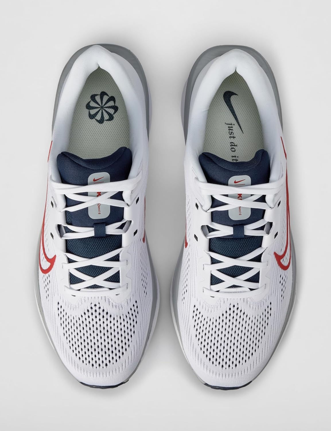 image:imageNike Mens Quest 6 Road Running ShoesWhiteUniversity RedObsidianWolf Grey
