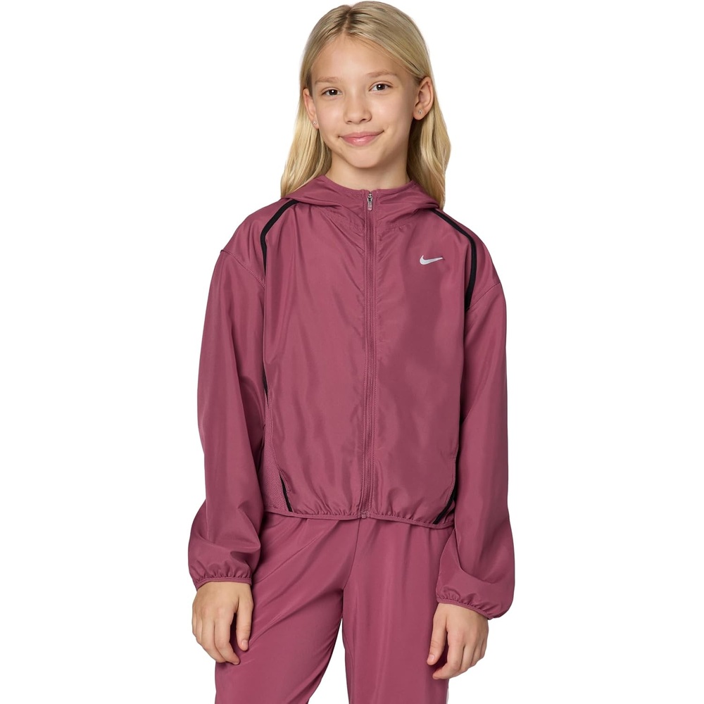 image:imageNike Girls Tempo Repel WaterRepellant Running JacketPink SmokePink SmokeReflective Silver