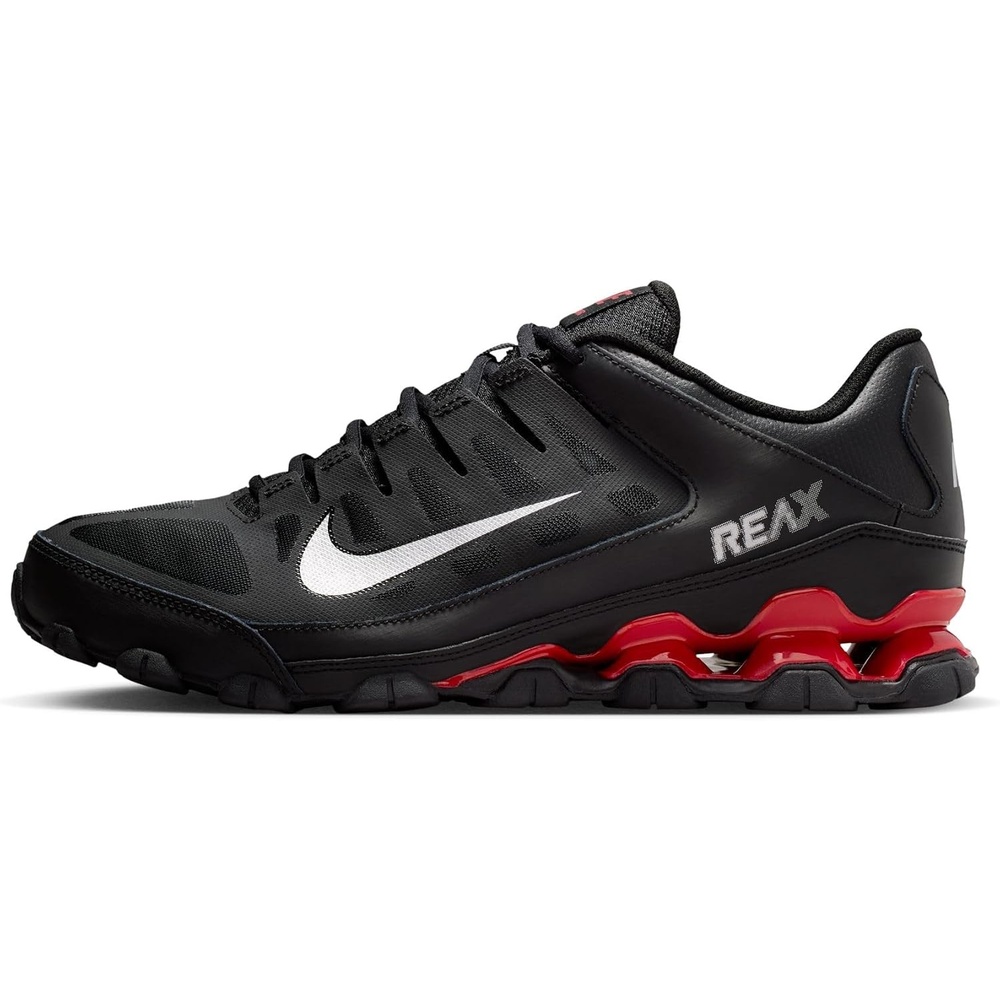 image:imageNike Mens Reax 8 TR Mesh TrainingWorkout ShoesBlackMetallic SilverUniversity Red