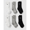 Nike Kids’ Multi-Pack Performance Crew Socks(Dark Grey Heather/Black 6-pack)